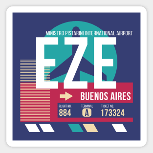 Buenos Aries, Argentina (EZE) Airport Code Baggage Tag E Magnet